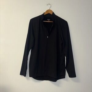 Kombi 1/4 Zip Pullover Sweater Mens Sz‎ Lg Black Base Layer Quarter Zip Winter